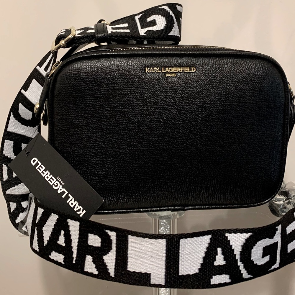 Karl Lagerfeld Maybelle Crossbody Black Camera Bag Purse NWT retail $178